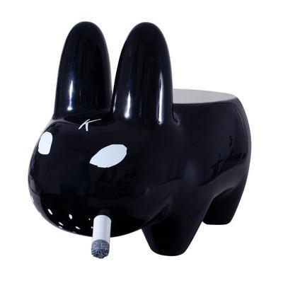 Kidrobot Art Giant Black Smorkin' Labbit Stool by Frank Kozik