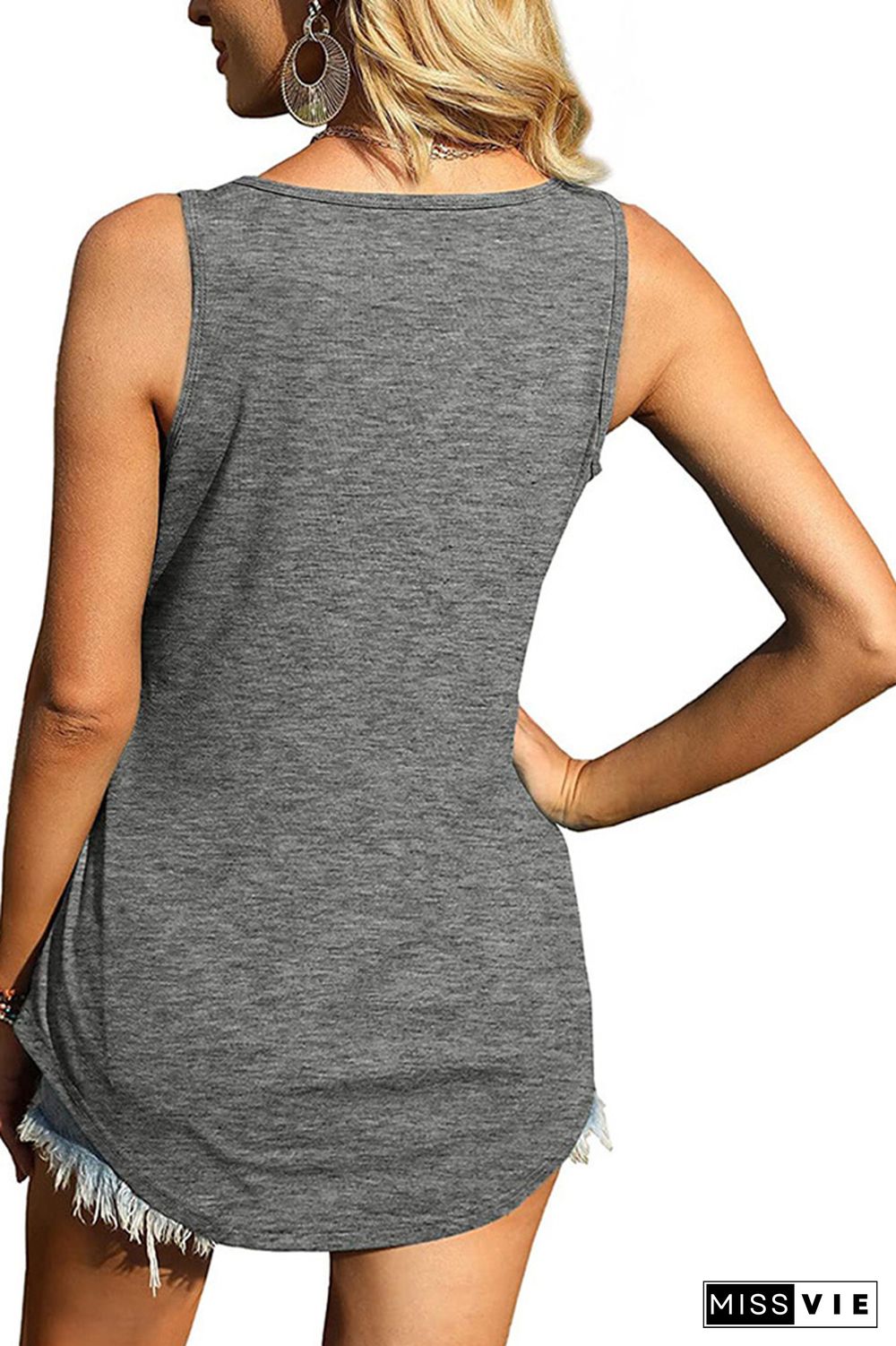 Plain Square Neck Jersey Tank Top