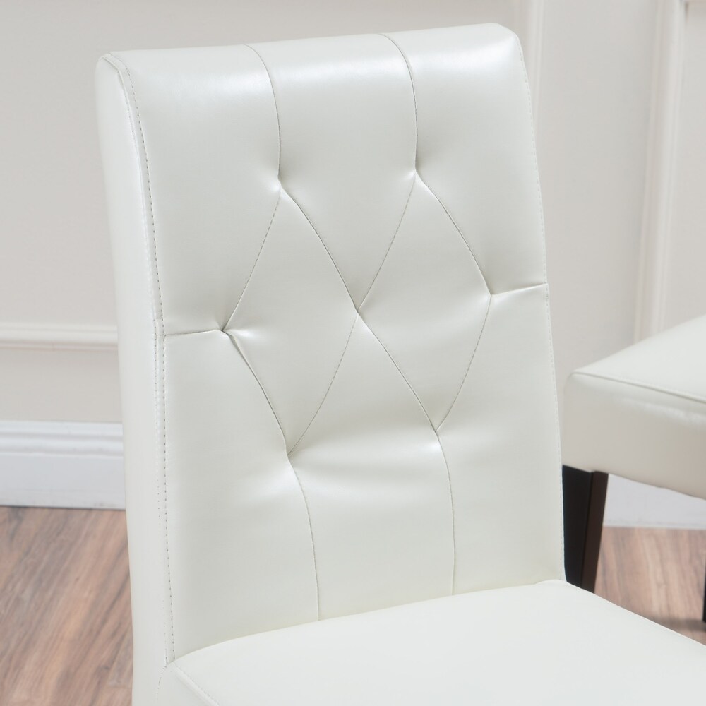 Gentry Bonded Leather Ivory Dining Chair (Set of 2) by Christopher Knight Home