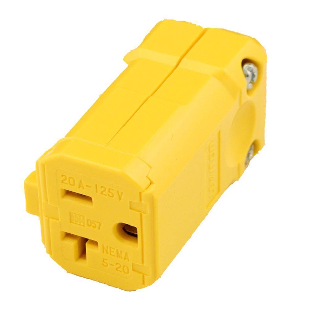 Leviton 20 Amp 125-Volt Python Straight Blade Grounding Connector Yellow 5359-VY