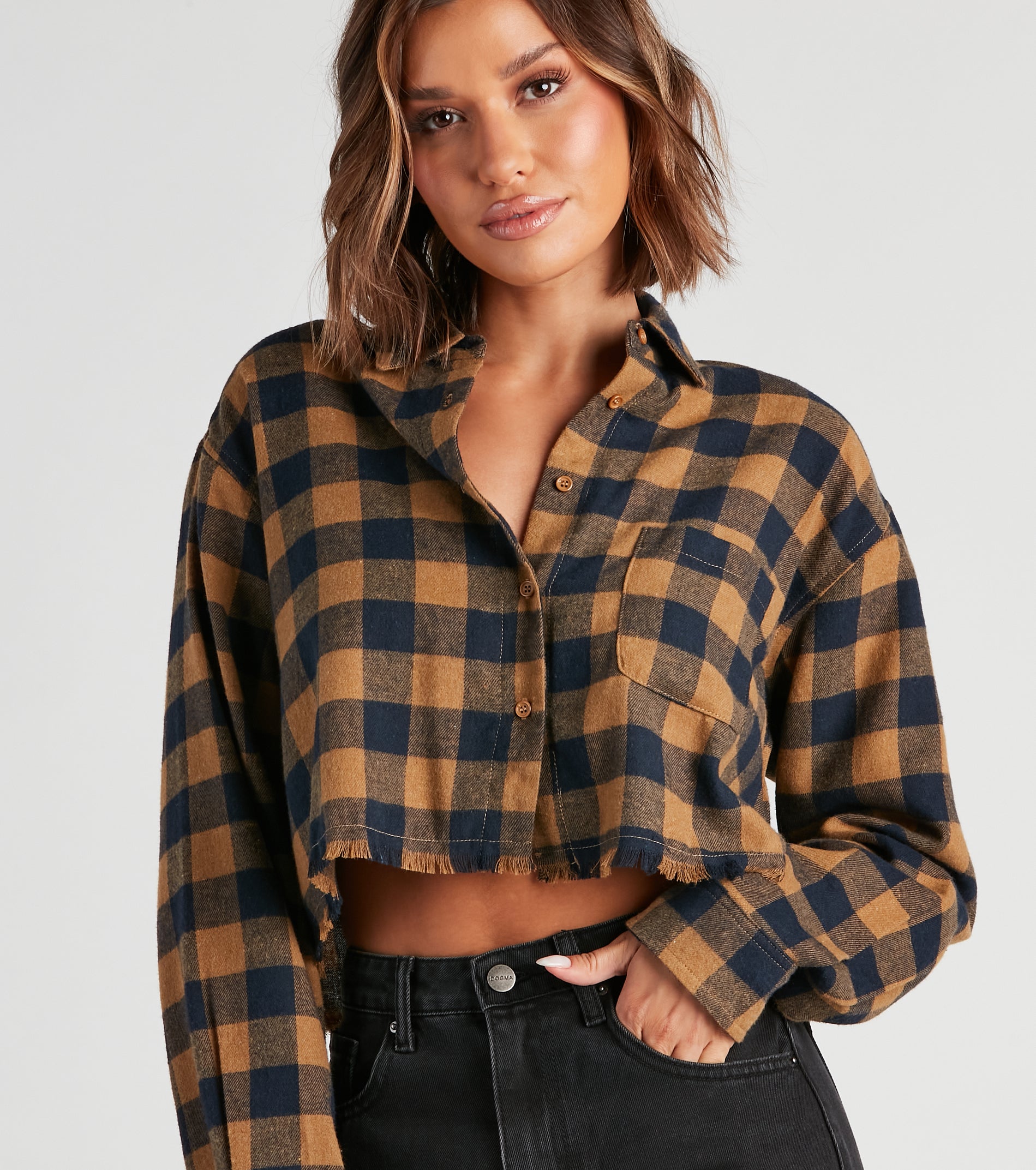 Plaid Mood Button Up Flannel Top