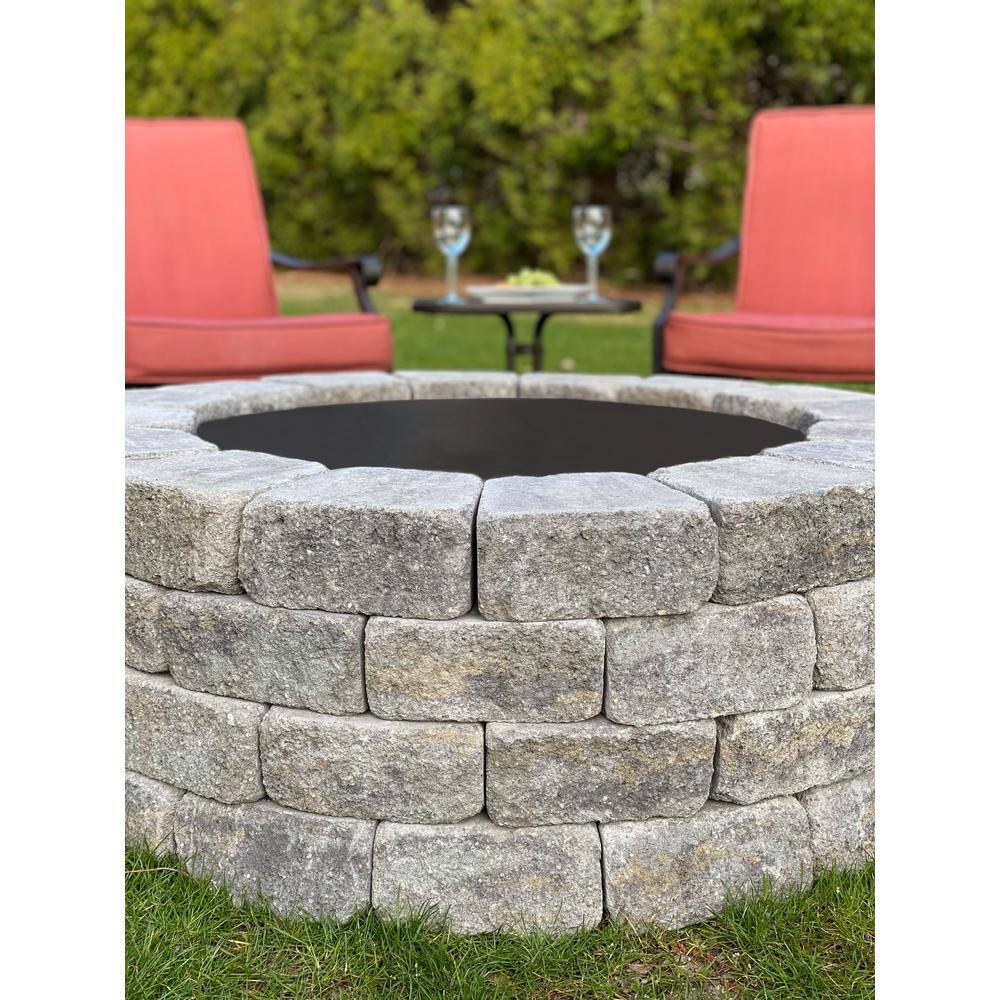 Nantucket Pavers Windsor 47 in. x 16 in. Round Concrete Wood Fuel Fire Pit Kit with Steel Ring in Allegheny 71004