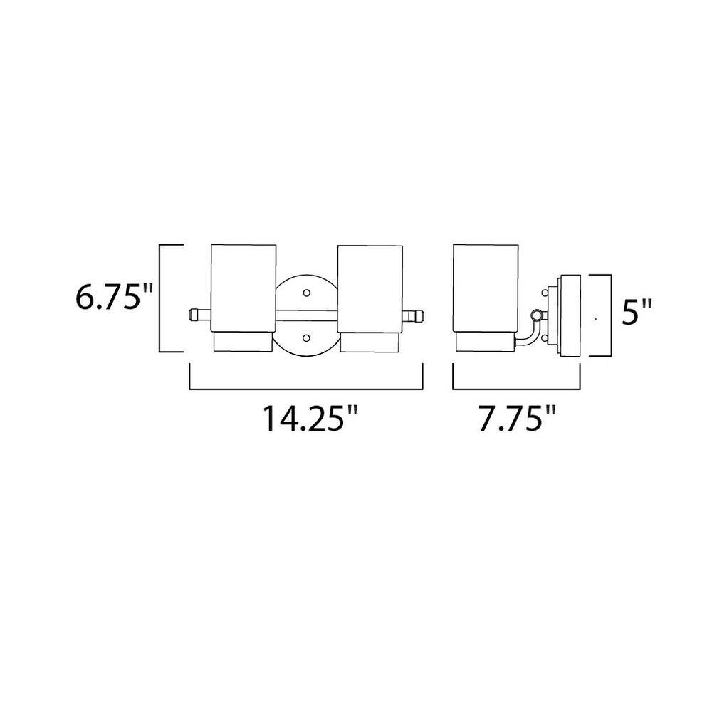 Maxim Lighting Mod 2-Light Satin Nickel Bath Vanity Light with Integrated LED 30262CLFTSN