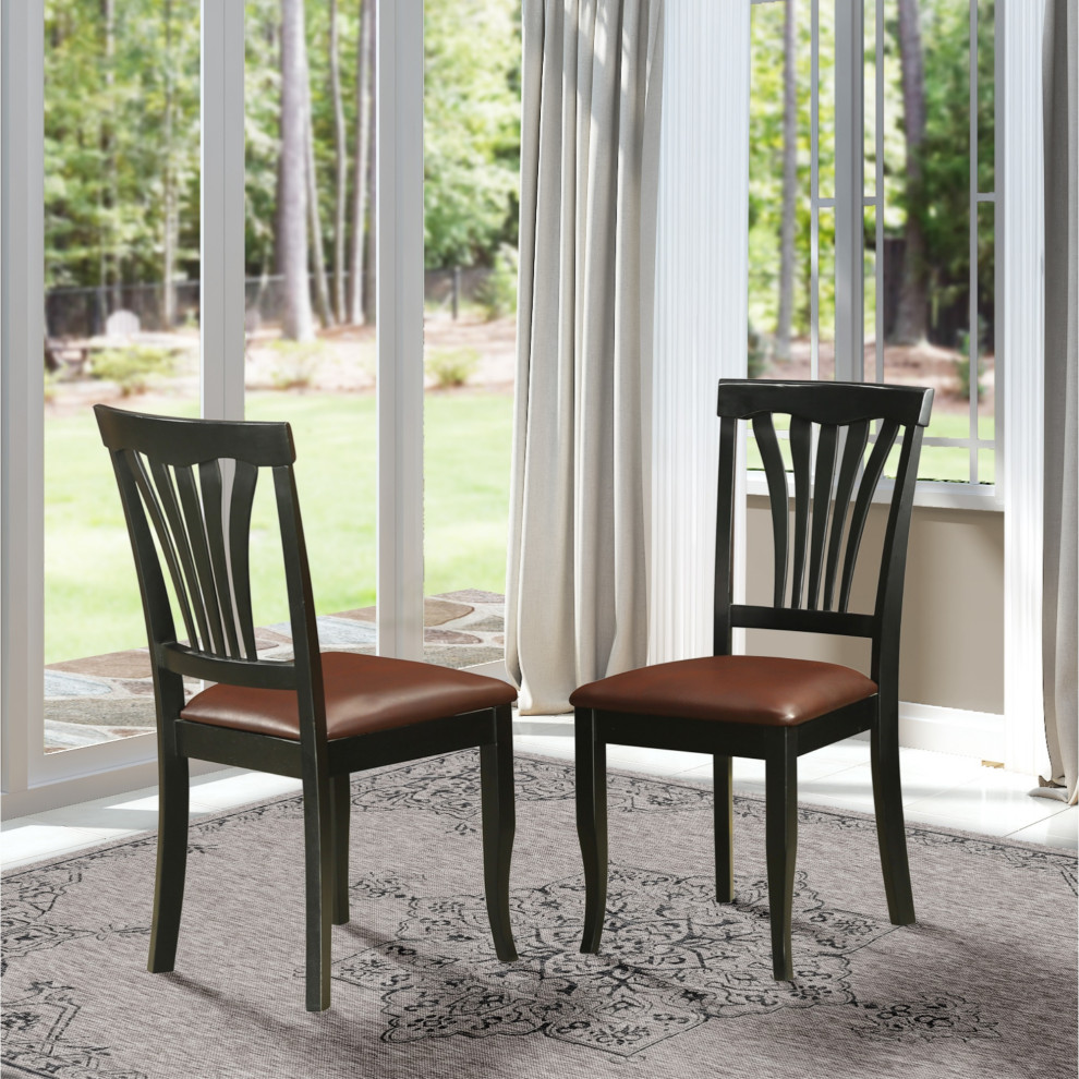 Set of 2 Chairs Avon Chair For Dining Room  Black Finish   Transitional   Dining Chairs   by Kolibri Decor  Houzz