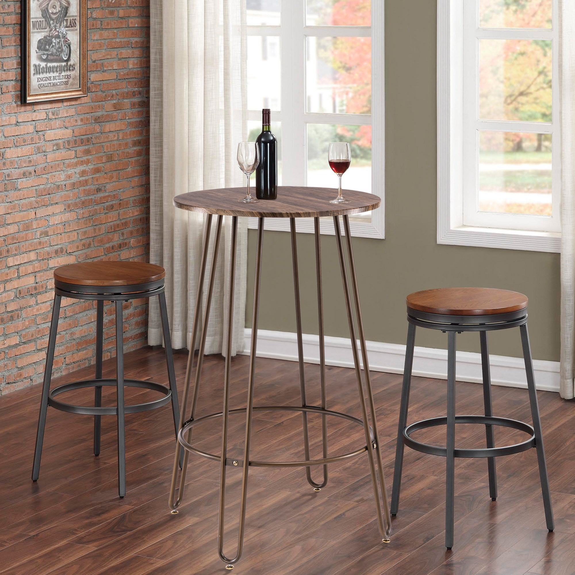 Andeworld 31 Bar Table Round Pub Table Circular Bistro Table Bar Height Counter Tall Table for Kitchen Dinning Room