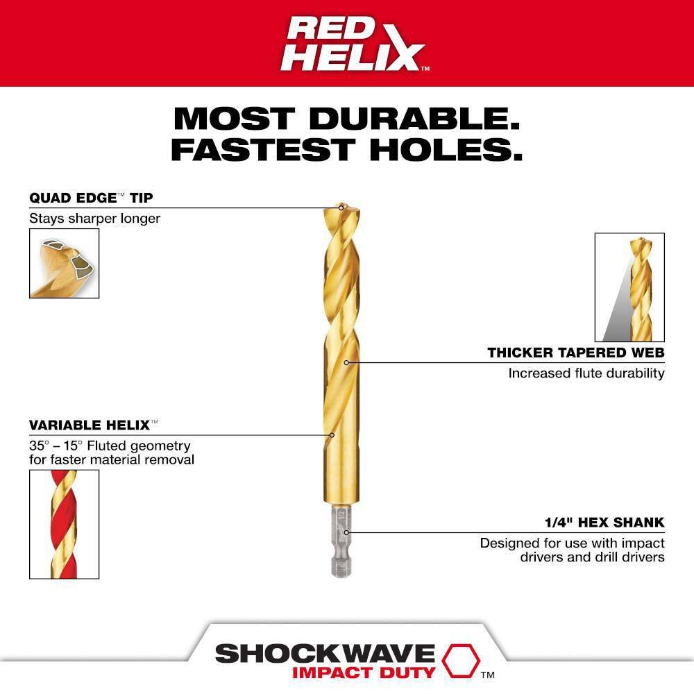 MW SHOCKWAVE Impact Duty Titanium Drill Bit Set (15-Piece) 48-89-4670