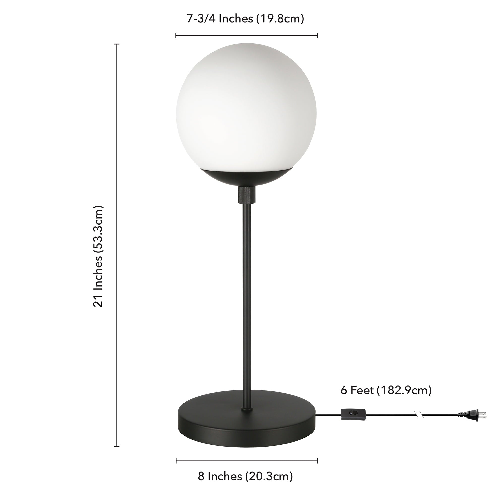 Evelyn&Zoe Contemporary Metal Globe & Stem Table Lamp