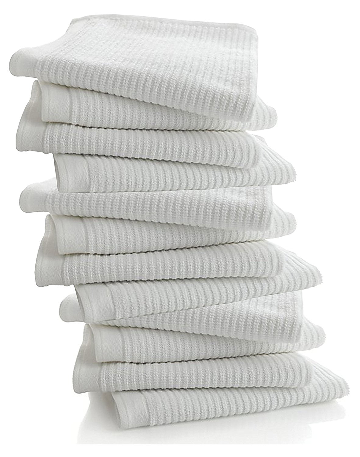 Living Fashions 12 Pack Bar Towels - Bar Mop Cleaning Kitchen Towels - Premium Cotton Dish Towels， Size 16 x 19