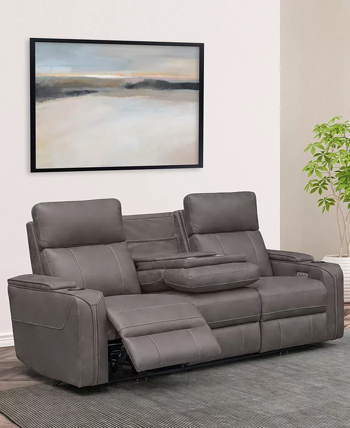 Abbyson Living Avenger 85.8 Fabric with Dropdown Table Power Reclining Sofa