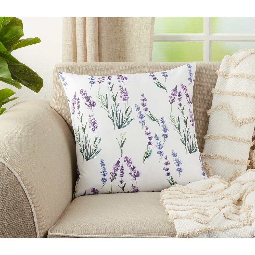 Throw Pillow With Lavender Design