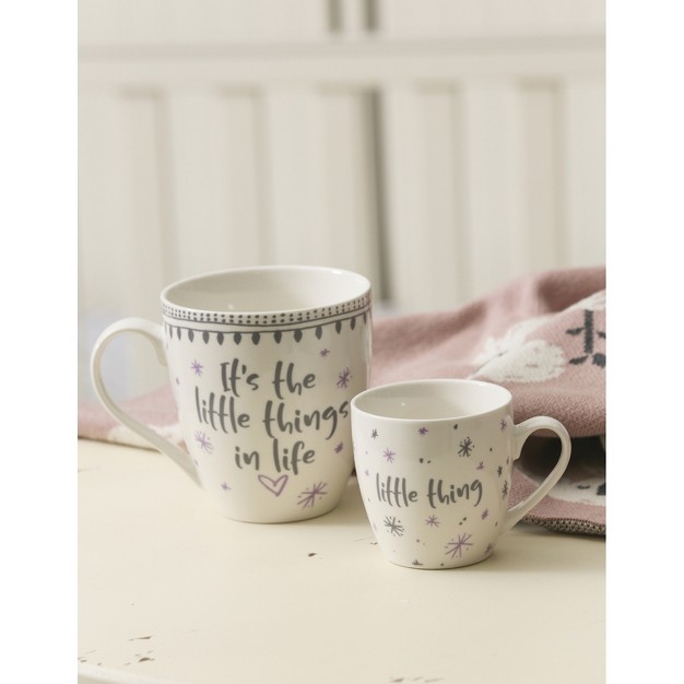 Evergreen Mommy And Me Ceramic Cup Gift Set 17 Oz And 7 Oz It x27 s The Little Things In Life little Thing