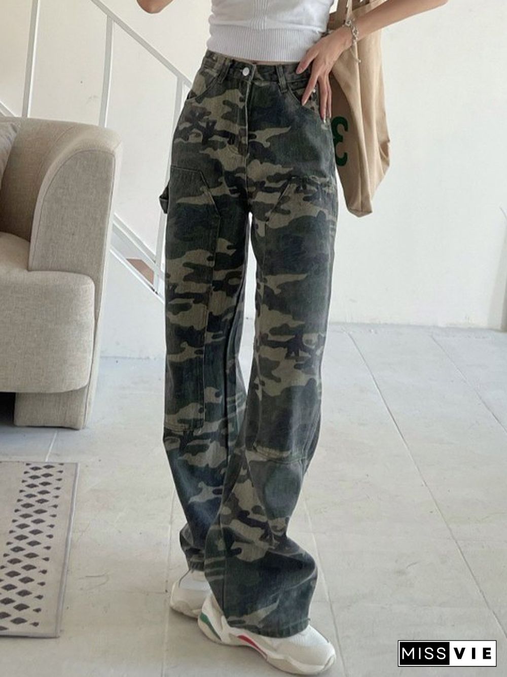 Vintage Wash Camo Cargo Pants