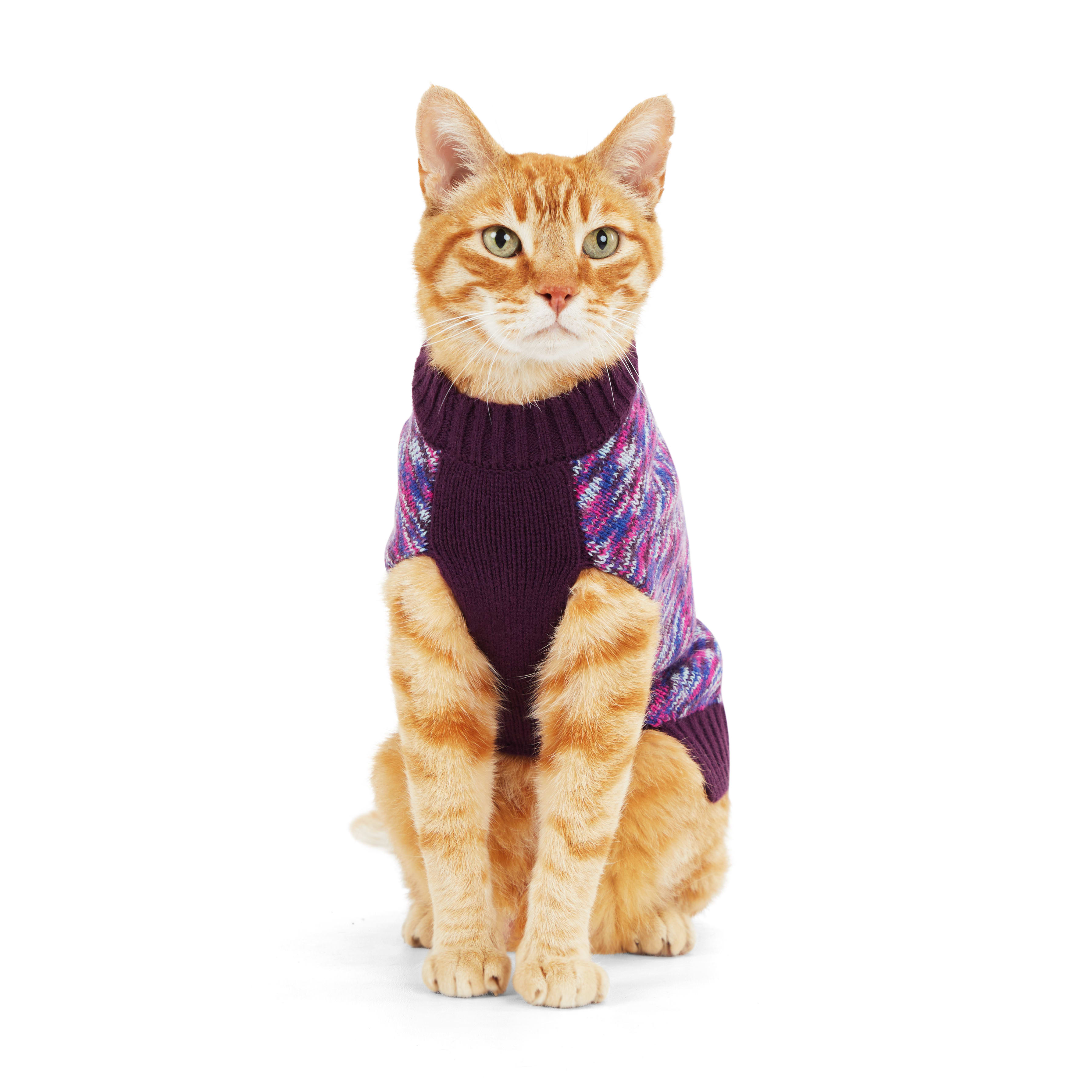 YOULY Burgundy Cat Sweater， Large/X-Large