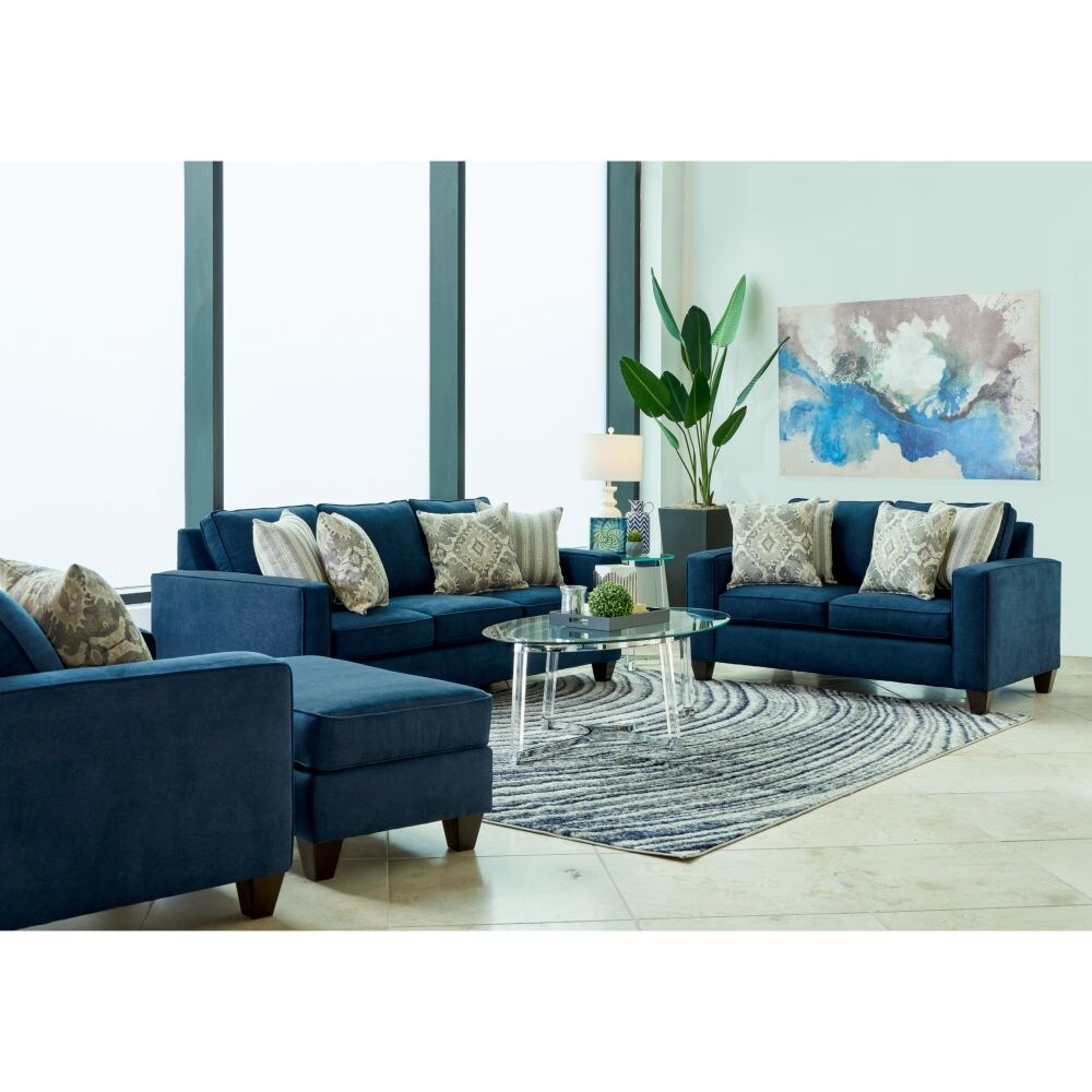 409 2PC Set with Sofa and Loveseat in Jessie Navy