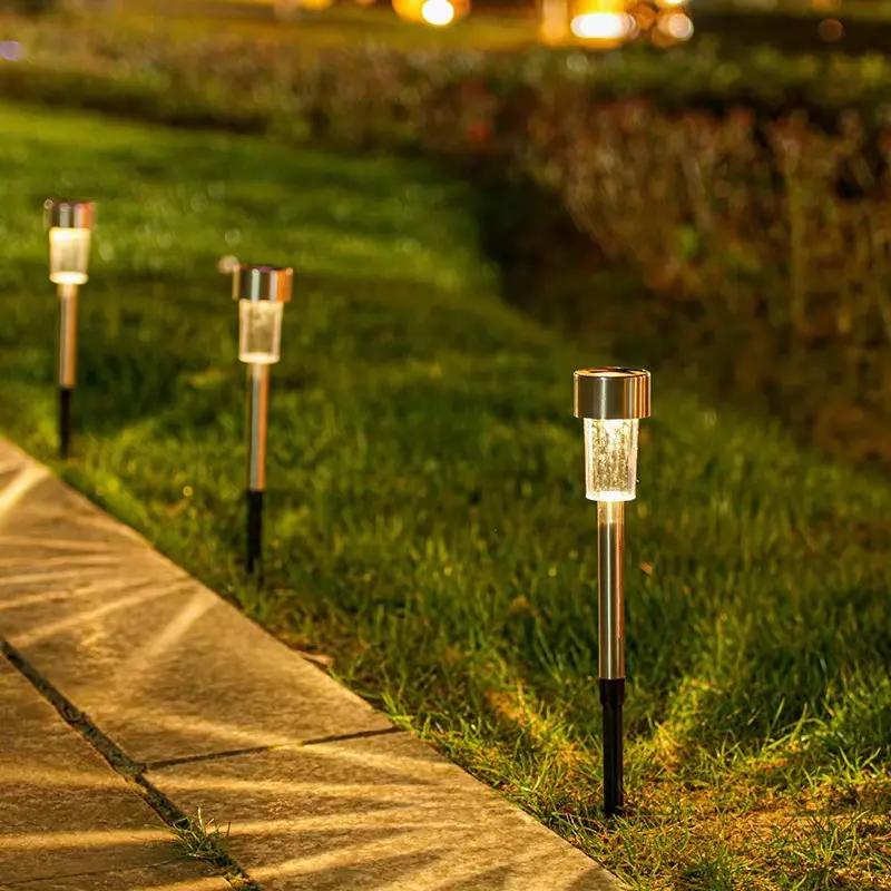 Solar Outdoor Pathway Lights Stainless Steel LED Landscape Garden Lights LED Solar Lawn Light For Walkway