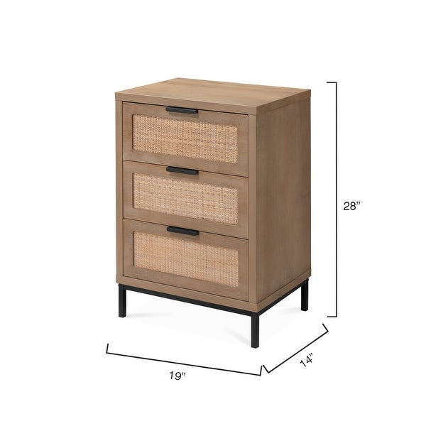 Alden Décor Ian 3 Drawer Side Table