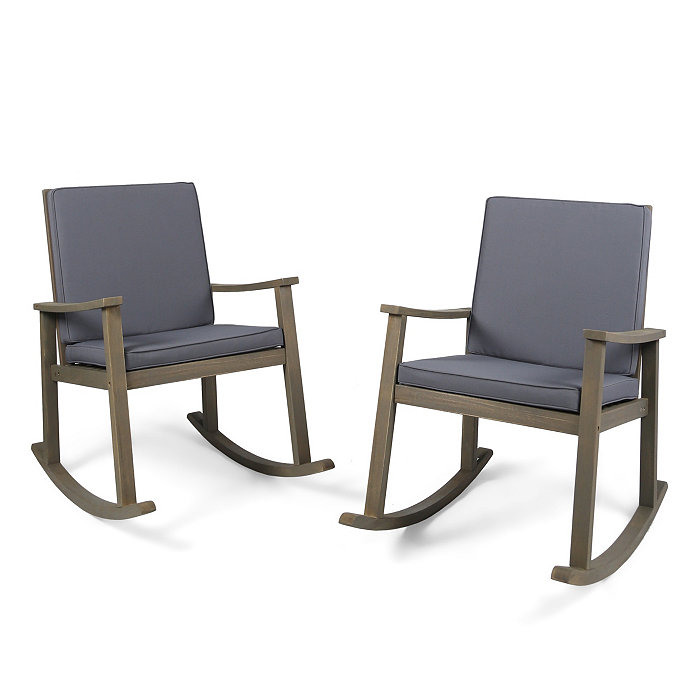 Noble House Candel Outdoor Rocking Chair Set of 2