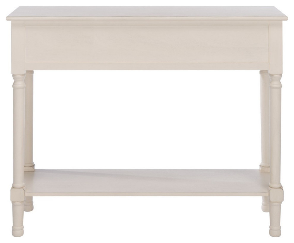 Hollie 2 Drawer Console Table Distressed White/ Greige   French Country   Console Tables   by AED Luxury Home Decor  Houzz