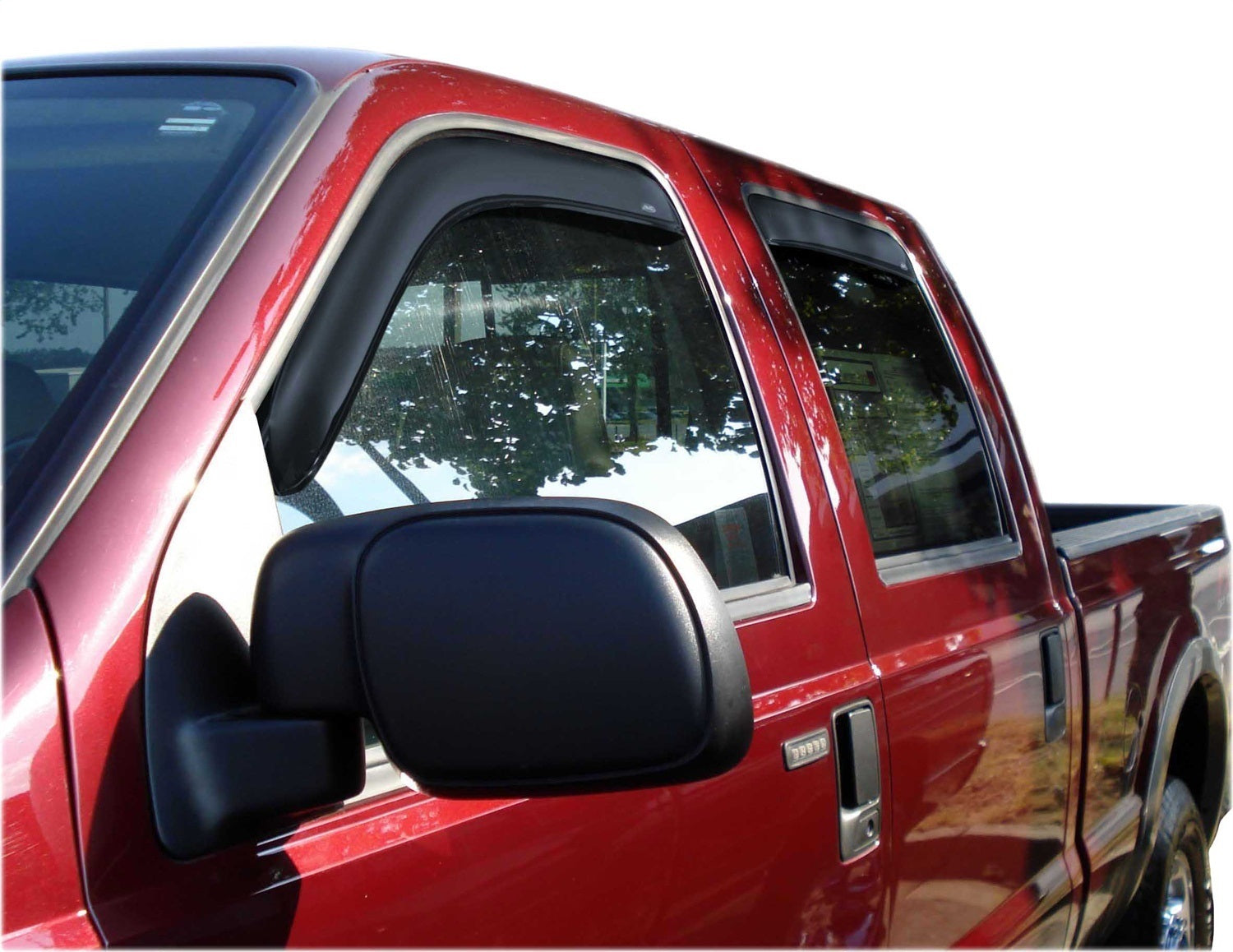 Auto Ventshade AVS 194953 In-Channel Ventvisor Side Window Deflector， 4-Piece Set for 1999-2016 Ford F-250 to F-550 Super Duty with SuperCrew Cab