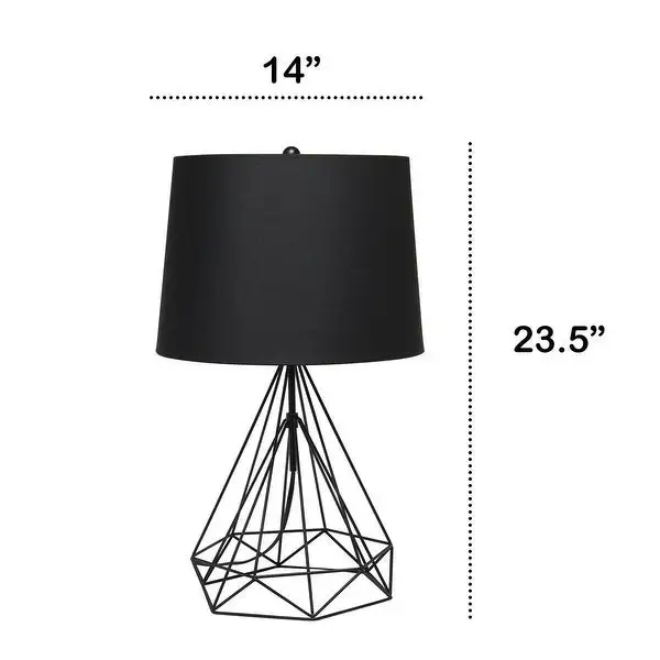 Lalia Home Geometric Wired Table Lamp with Fabric Shade - N/A