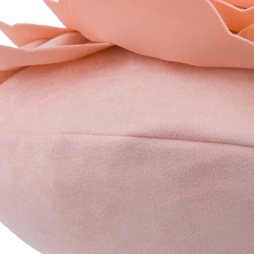 JWH 3D Flower Throw Pillows Round Handmade Pillow Accent Aesthetic Cute Cushion Living Room Pillow for a Bed Decor 14 Inch Pink