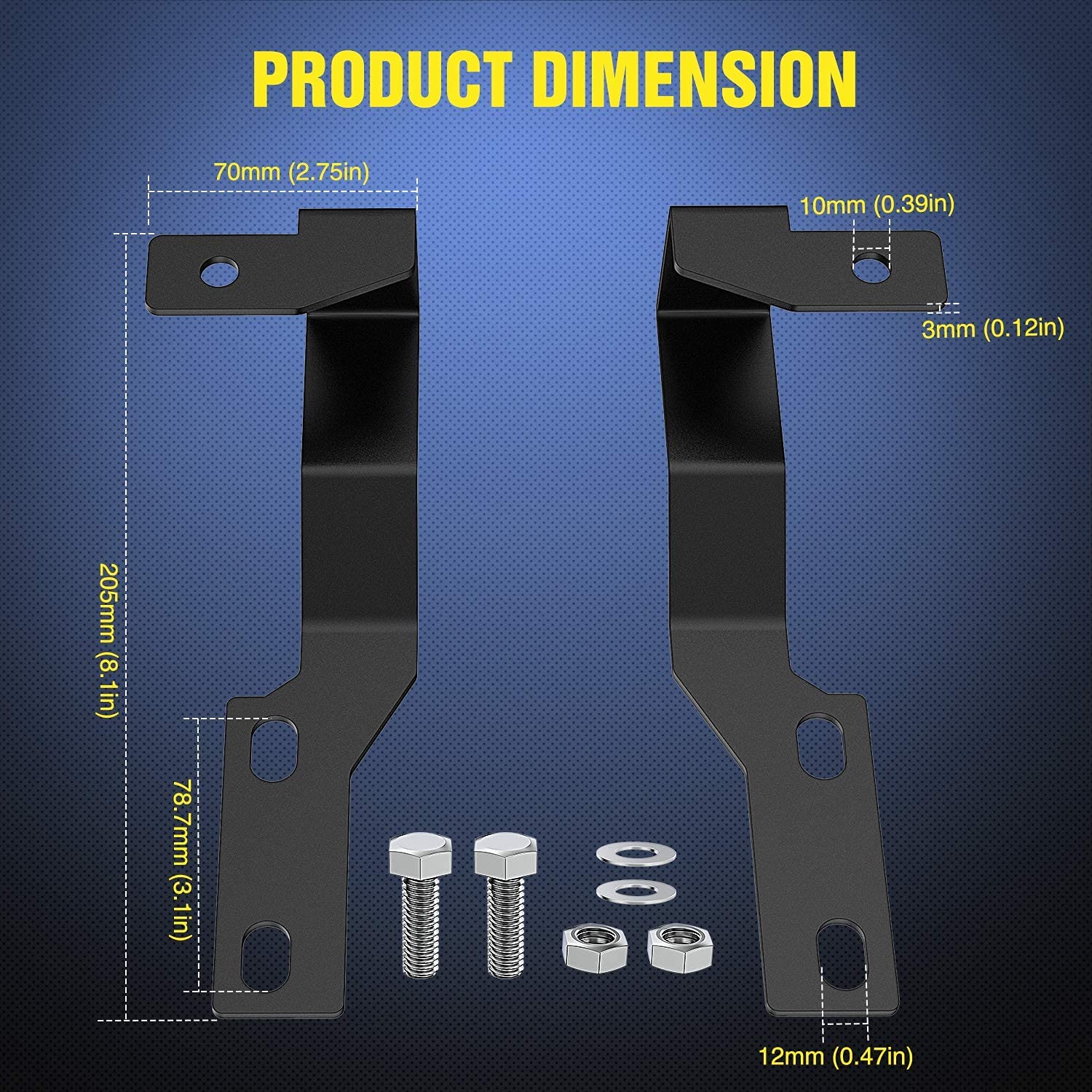 Nilight LED Light Bar Ditch Light Brackets Hood Mount Brackets for Toyota Tacoma 2005 - 2015