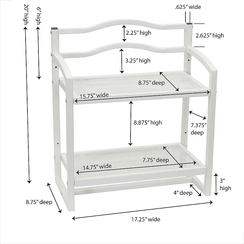 Household Essentials 2-Tier Wall Shelf Metal Mesh