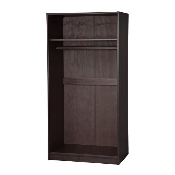 Palace Imports 100% Solid Wood 2-Sliding Door Wardrobe Armoire with Optional Mirrored Doors - - 20000830