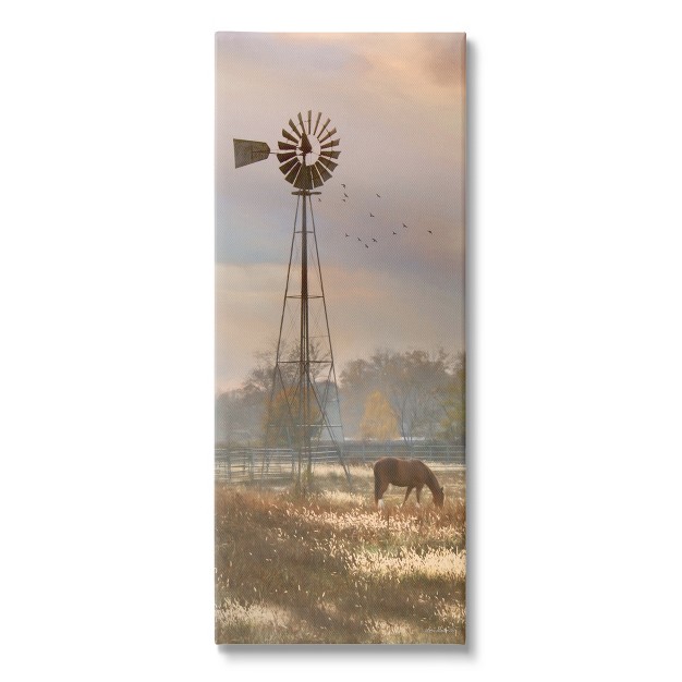 Stupell Industries Grazing Horse Rural Windmill Pasture Canvas Wall Art