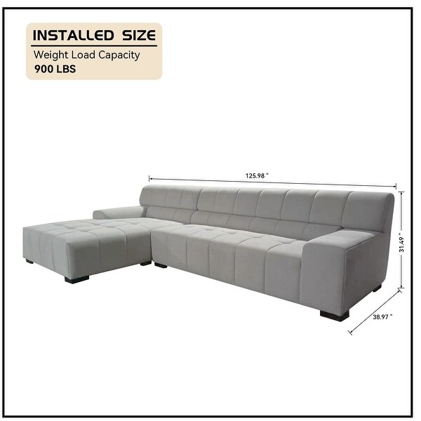 Williamspace Modern Upholstered Sectional Sofa L-shape With Chaise Living Room