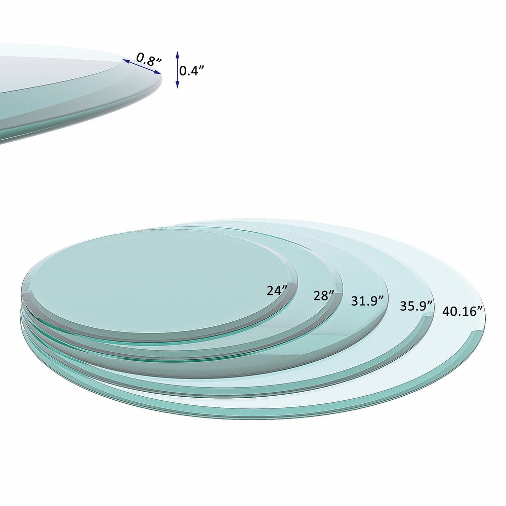 Round Tempered Glass Table Top Beveled Polished Edge (Only Table Top)   36\