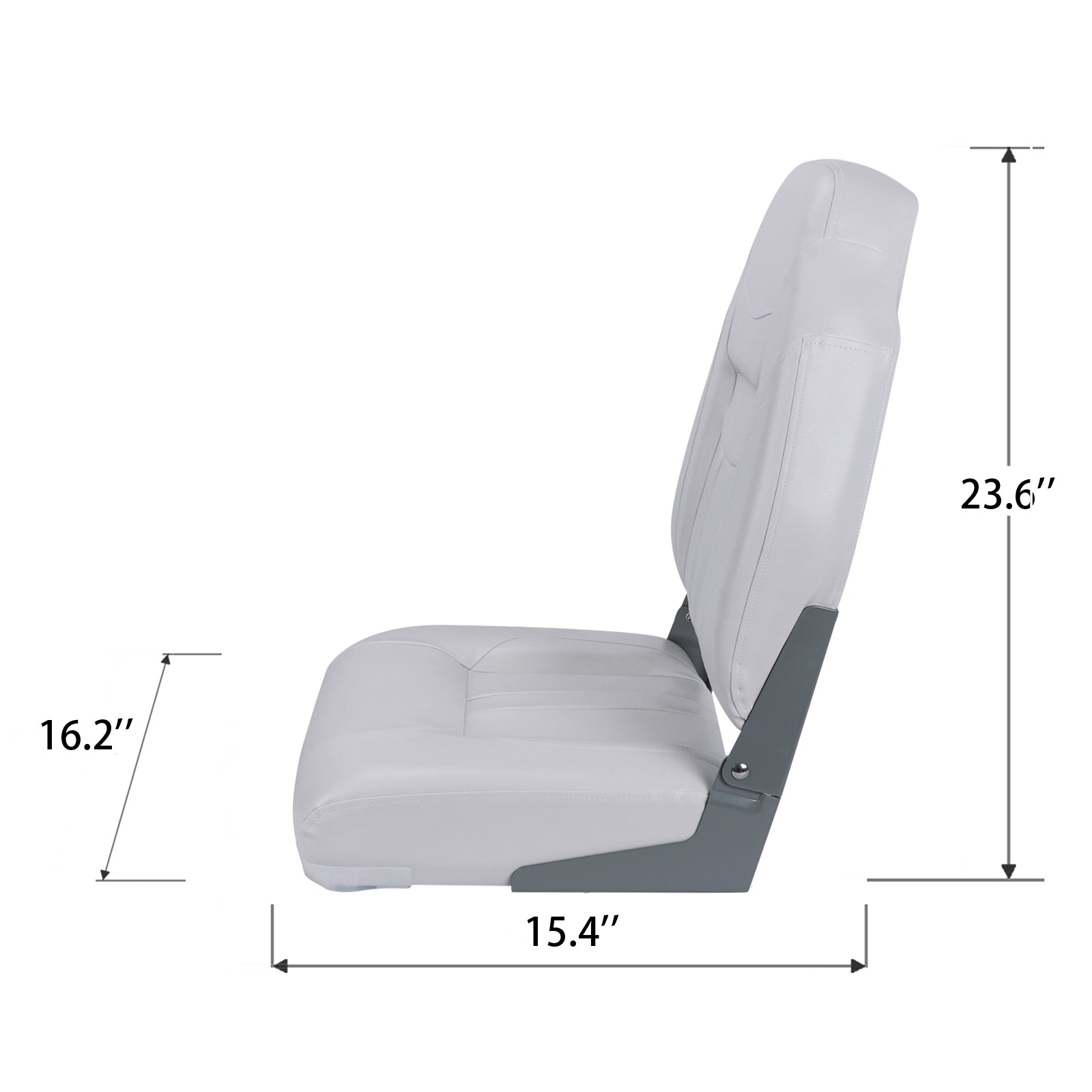 NORTHCAPTAIN S1 Deluxe High Back Folding Boat Seat，Stainless Steel Screws Included，White(2 Seats)