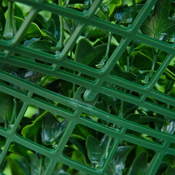 Outsunny 12PCS 20 x 20 Artificial Boxwood Panels Milan Leaf Grass Privacy Fence Screen Topiary Hedge Plant Greenery Wall