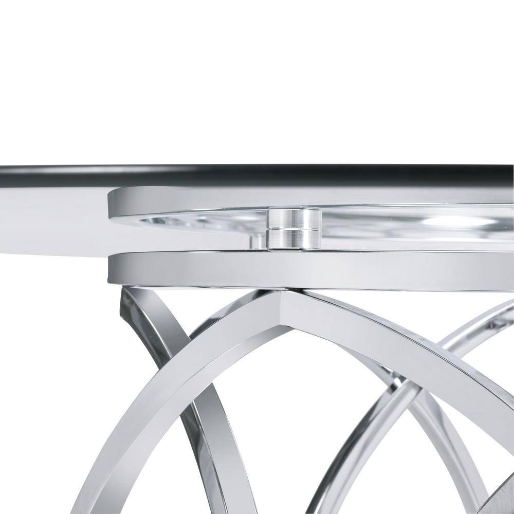 Picket House Furnishings Marcy 53 in. Round Dining Table in GlassChrome CDML100DTTB