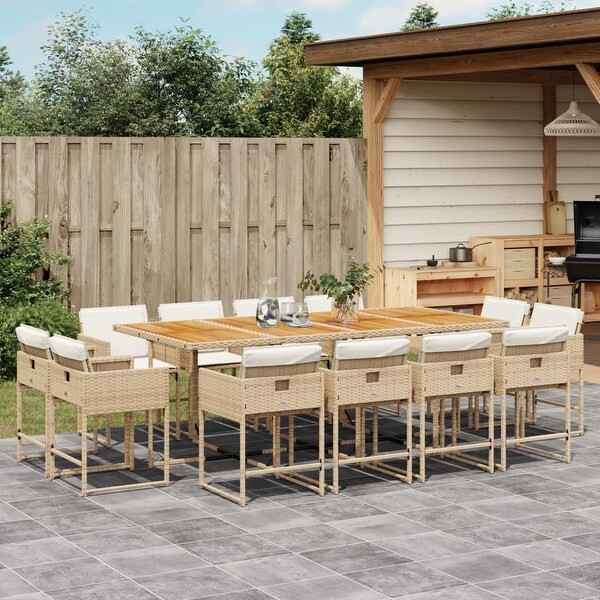 vidaX Patio Dining Set with Cushions Poly Rattan