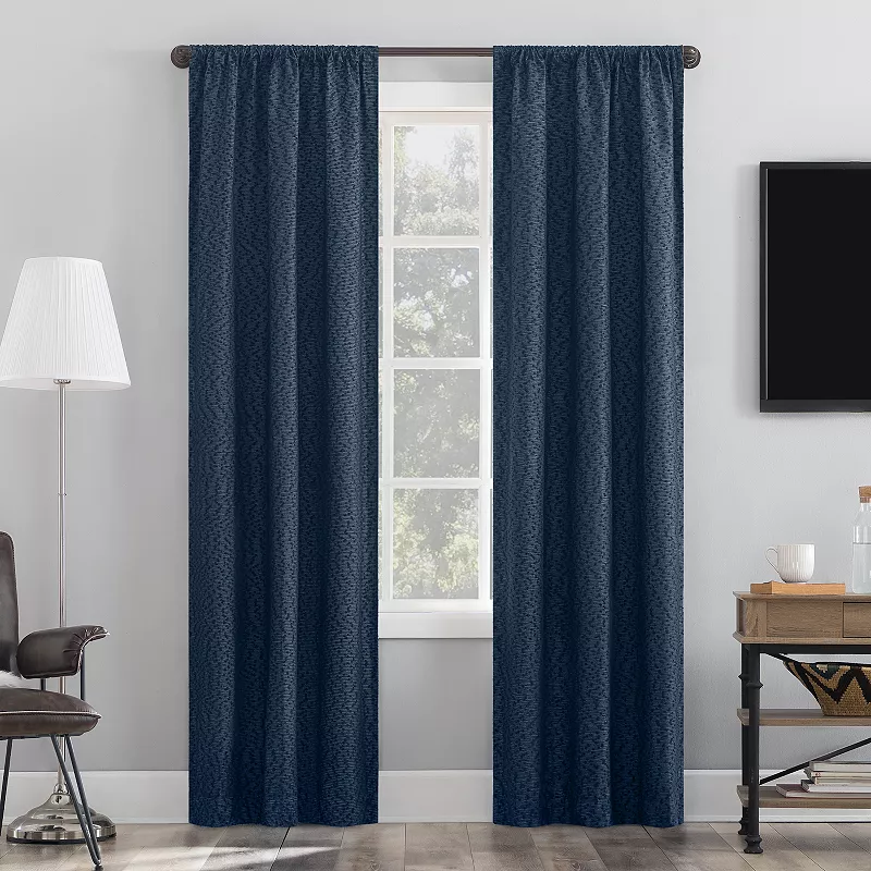 Sun Zero 2-Pack Laurent 100% Blackout Boucle Texture Rod Pocket Window Curtain