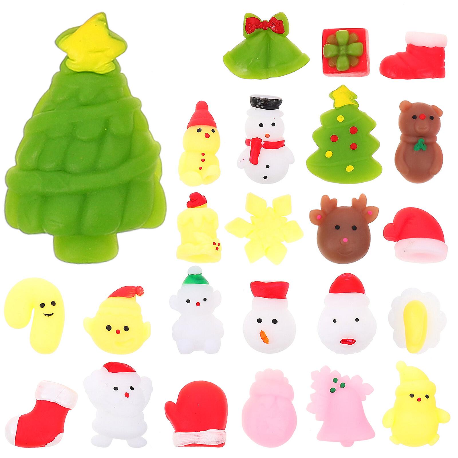 24pcs Christmas Stocking Stuffers Squeeze Toys Stress Relief Toys Xmas Toy Stretchy Toys (assorted Style)