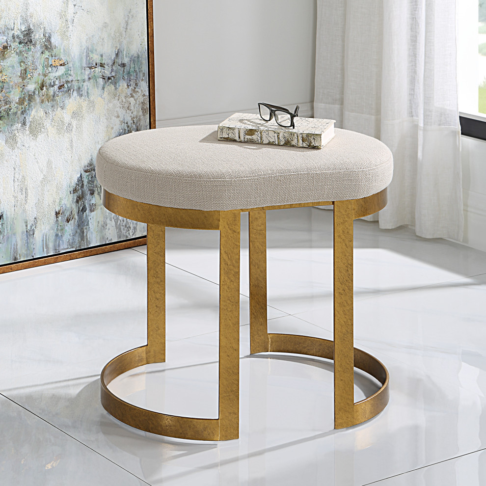 Infinity Gold Accent Stool   Contemporary   Accent And Garden Stools   by Ownax  Houzz