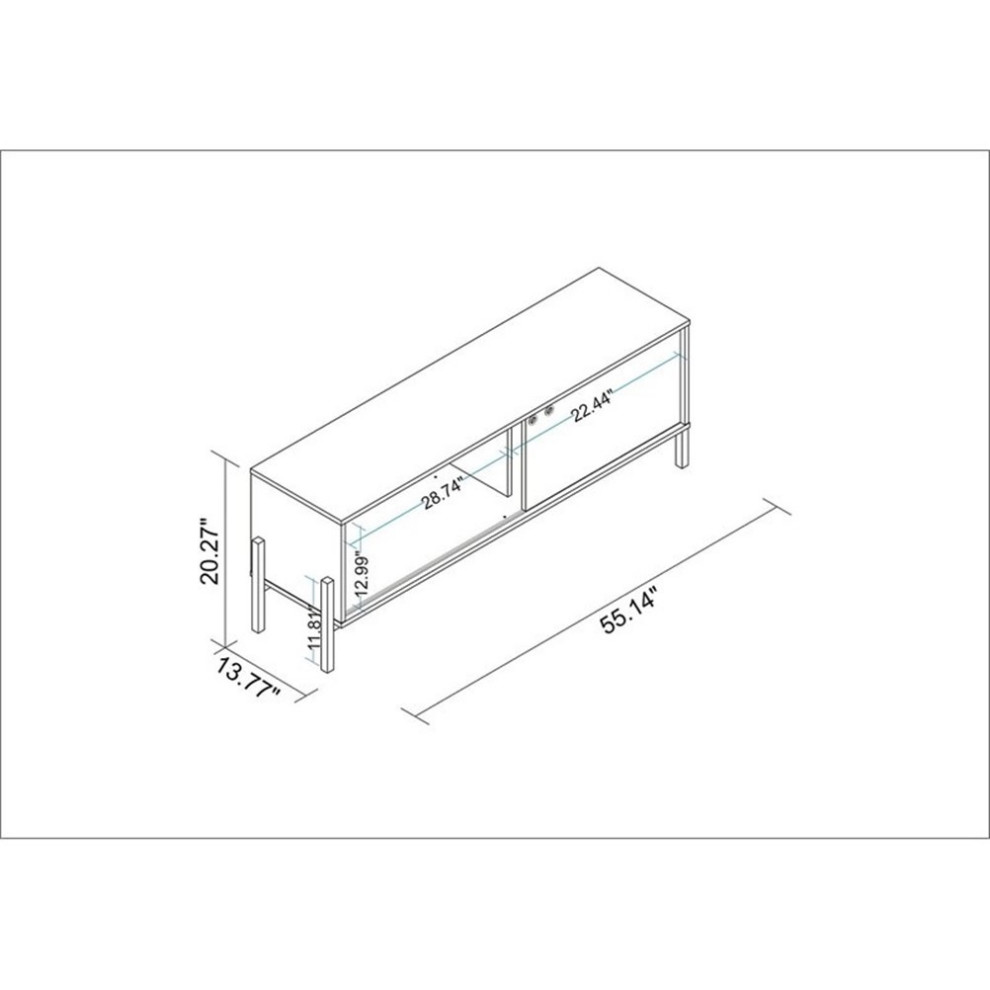 Manhattan Comfort Bowery 2 Shelves Wood TV Stand for TVs up to 50 quotin Black   Transitional   Entertainment Centers And Tv Stands   by Homesquare  Houzz