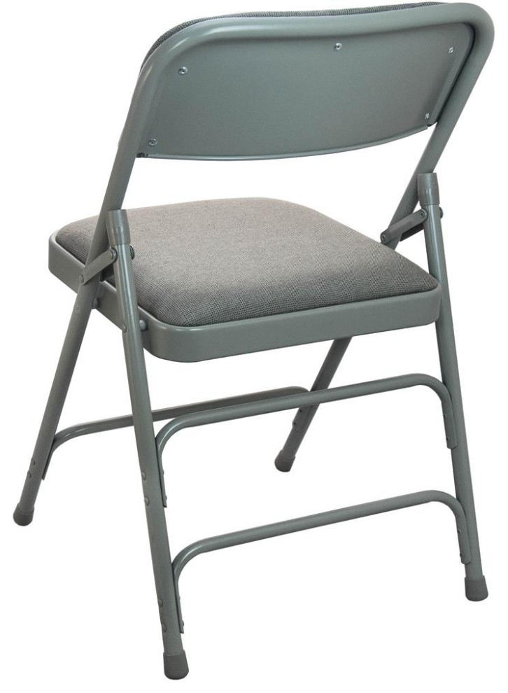 Advantage Grey Padded Metal Folding Chair   Grey 1 in Fabric Seat   Contemporary   Folding Chairs And Stools   by Homesquare  Houzz