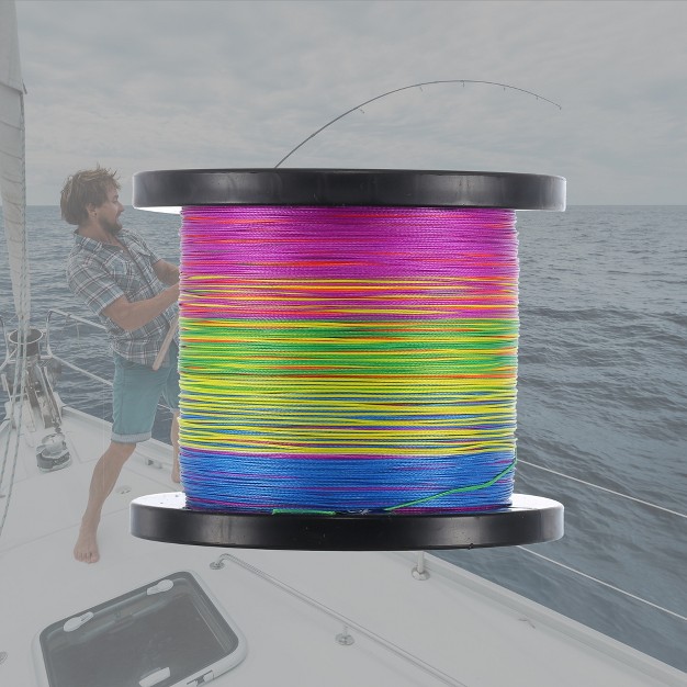 Unique Bargains 8 Strands 81 57lb Abrasion Resistant Zero Stretch Pe Thin Braided Fishing Line 549yds Multicolor 1pc