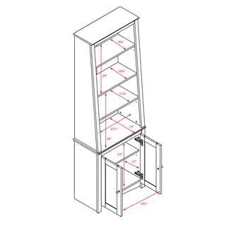 Prepac 80 in. Espresso Wood 4-shelf Standard Bookcase with Doors ESBH-0002-1