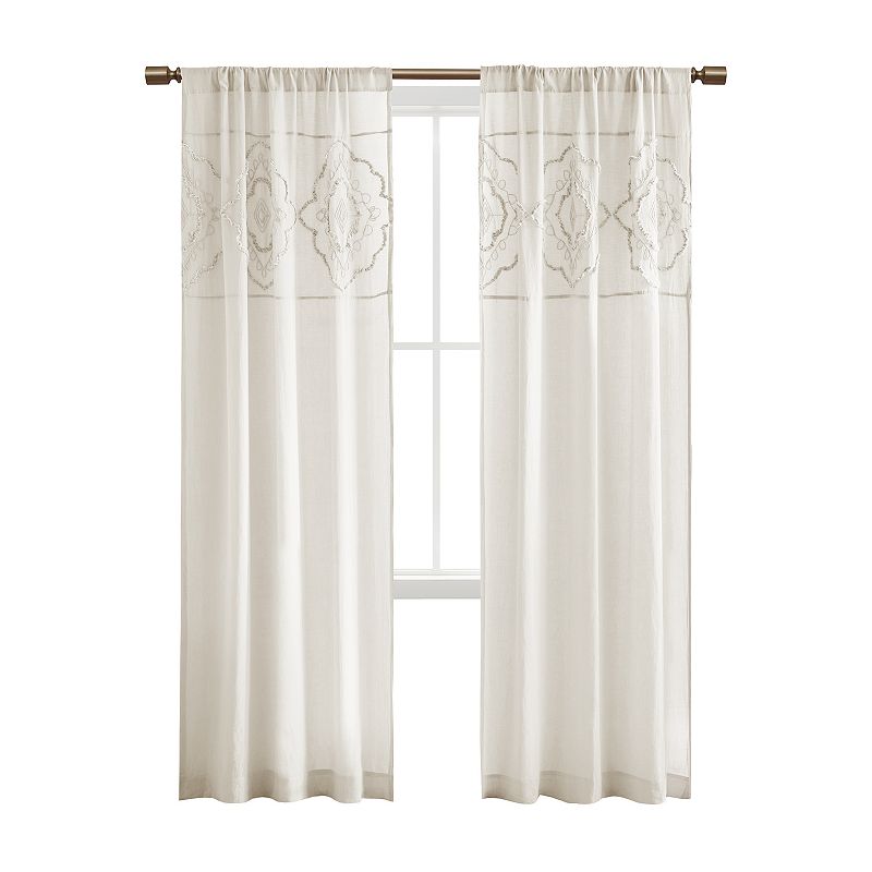 Madison Park 2-pack Luna Cotton Light Filtering Rod Pocket Window Curtains