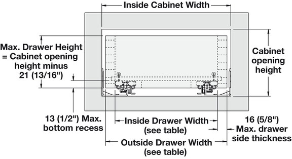 Hafele Horizontal Disconnect Lever  for Accuride 3...