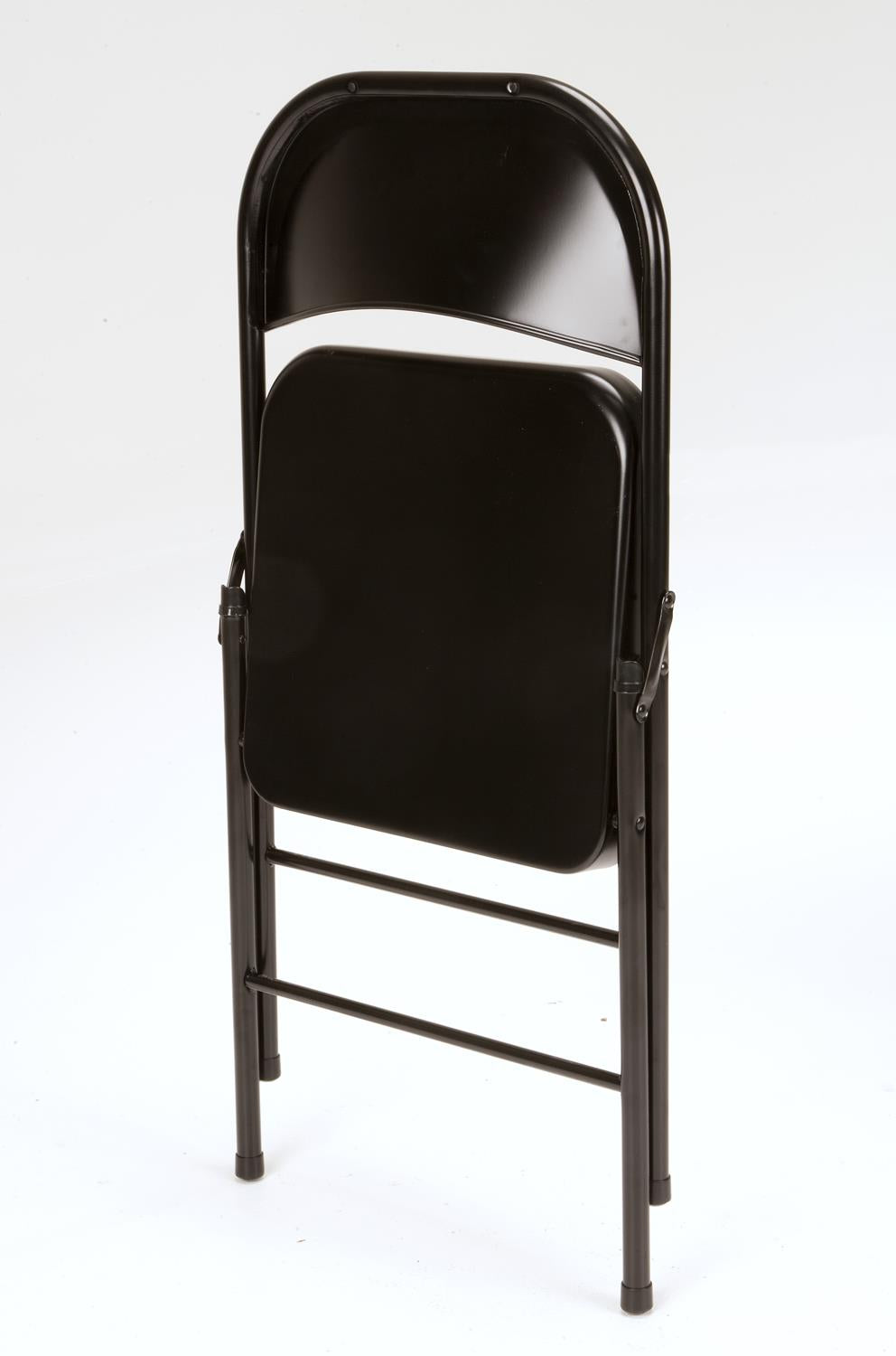 Mainstays All-Steel Metal Folding Chair, Double Braced, Black