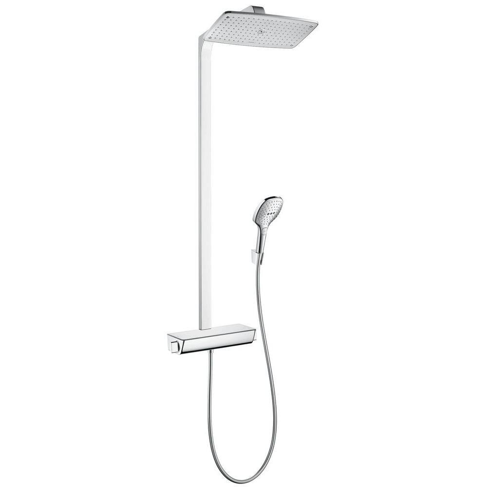 Hansgrohe 4-spray 14.125 in. Dual Shower Head and Handheld Shower Head in Chrome 27112001