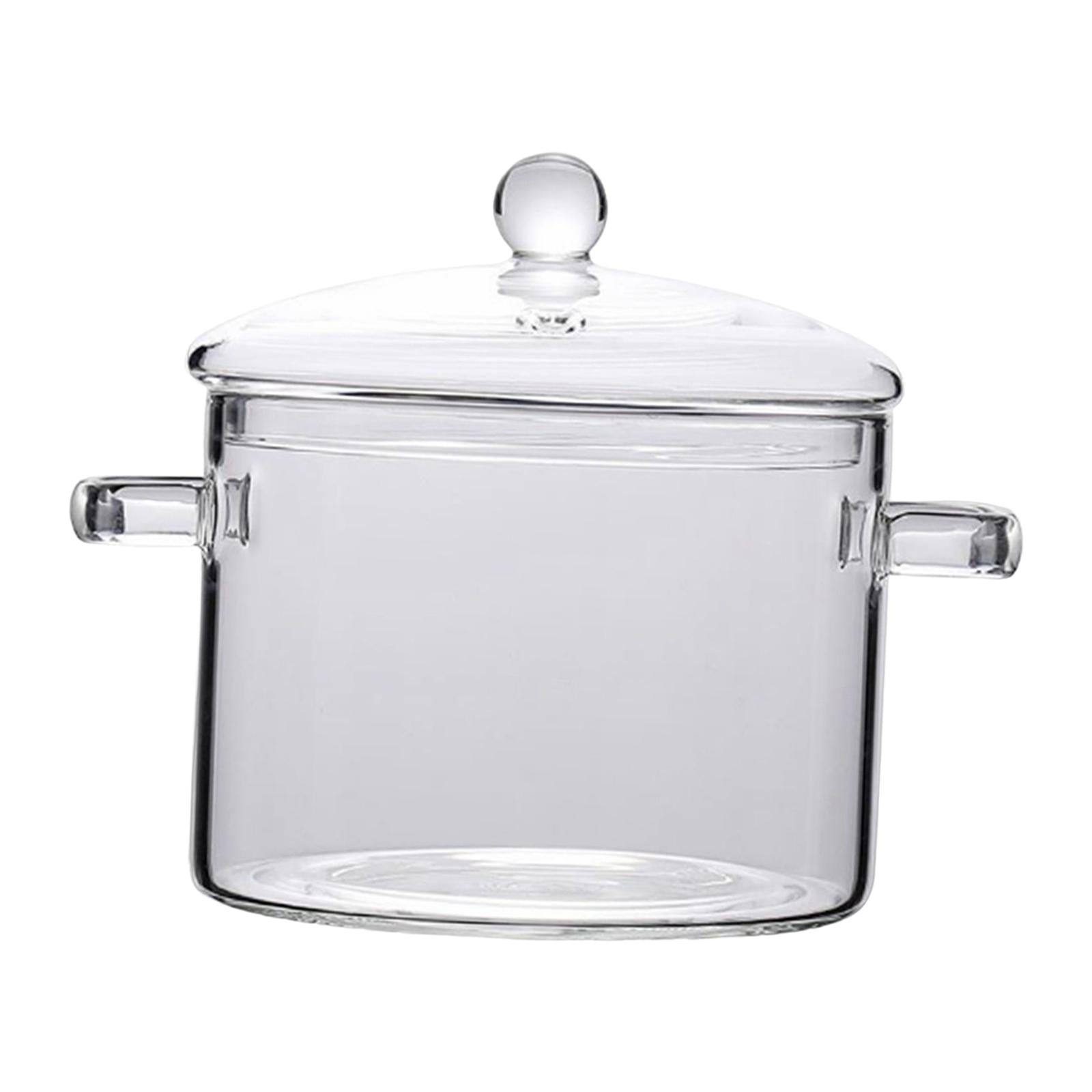 Glass Ramen Bowl with Lid and Handle Clear Glass Bowls for Cereals Soup Milk 1.9L Style A