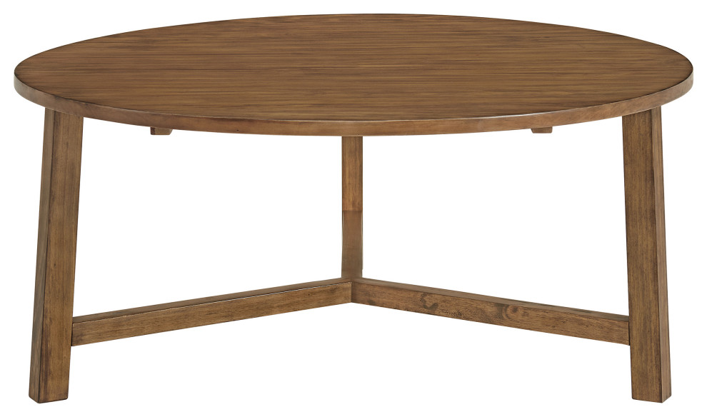 Alaterre 44 inch Newbury Round Coffee Table  Pecan   Modern   Coffee Tables   by Trademark Global  Houzz