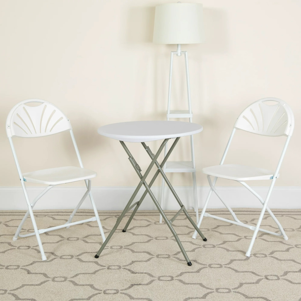 16 Pack Folding Chair  Lightweight Polypropylene Construction  ampFan Back  White   Contemporary   Folding Chairs And Stools   by Decorn  Houzz