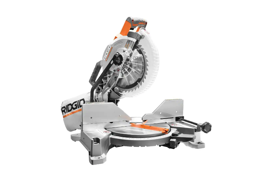 RIDGID R4113-AC9946 15 Amp 10 in. Dual Miter Saw with LED Cut Line Indicator with Universal Mobile Miter Saw Stand